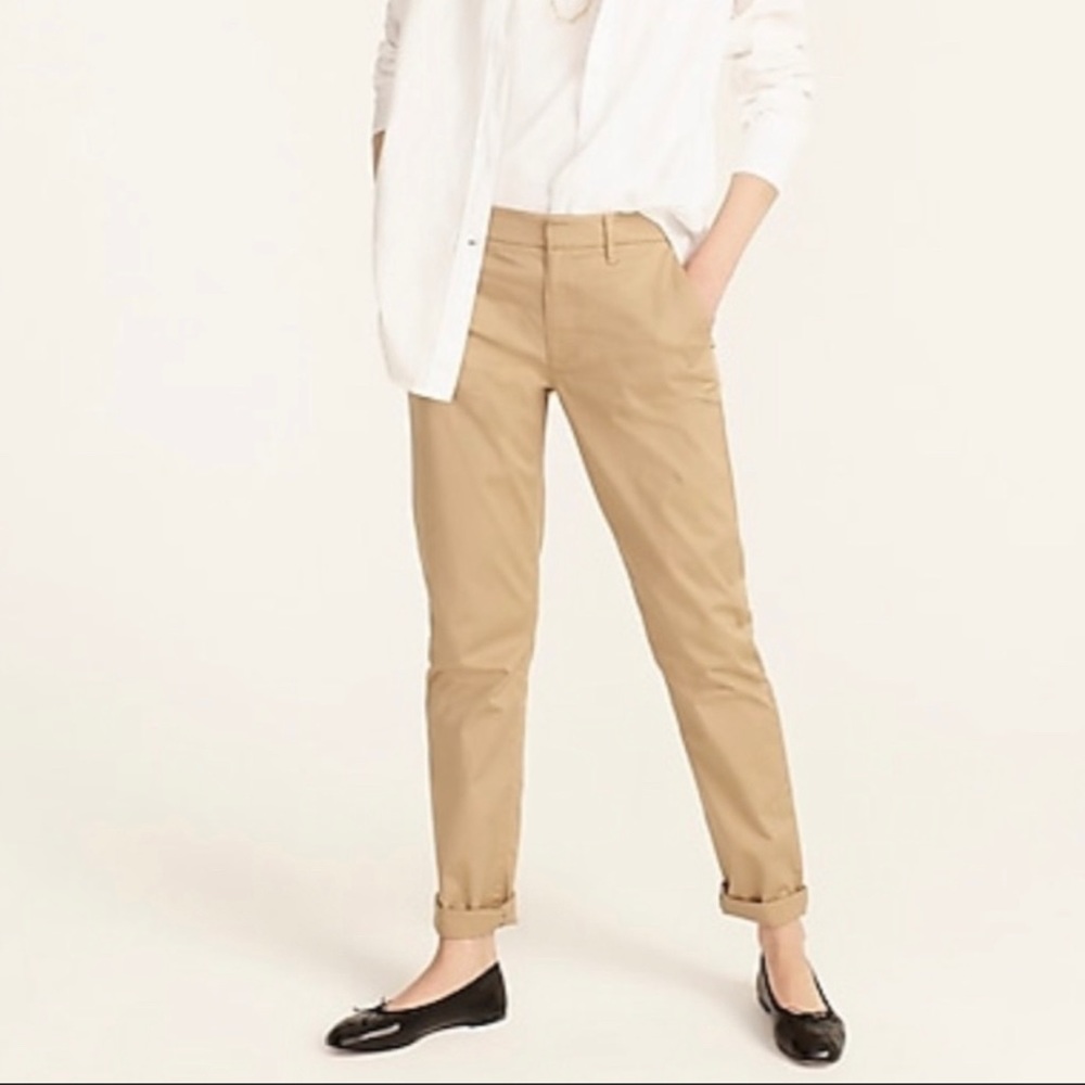 J crew slim boyfriend chino pants desert sand